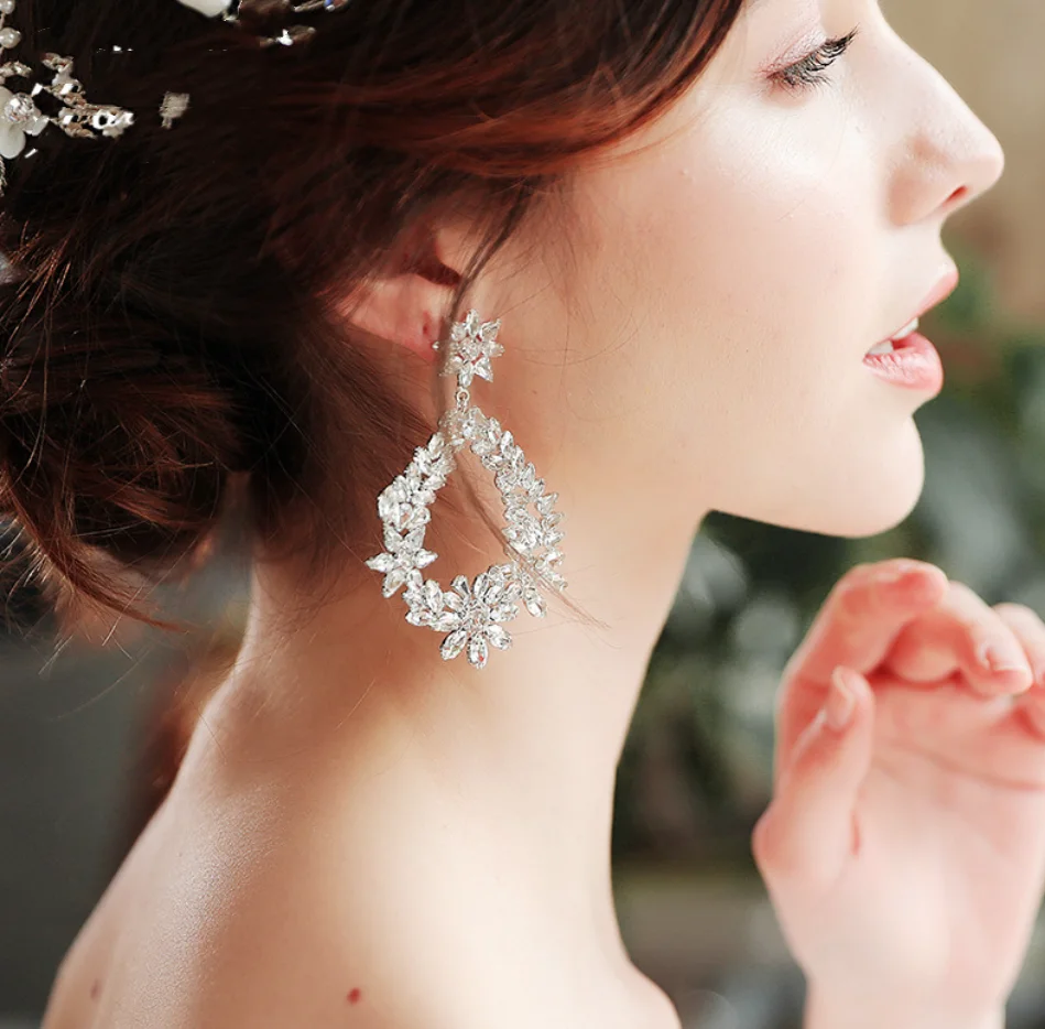 

Cubic Zirconia Earrings For Women CZ Luxury Bridal Drop Earrings For Wedding Party Prom Dangle Earring Jewelry Accessories