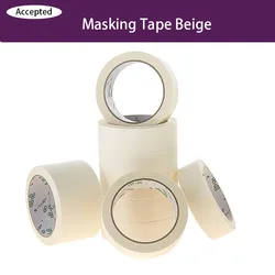 15M/50M Long Masking Tape Beige Color Car Spraying Single Side Adhesive Tape for Car House Oil Painting Sketch Wholesale