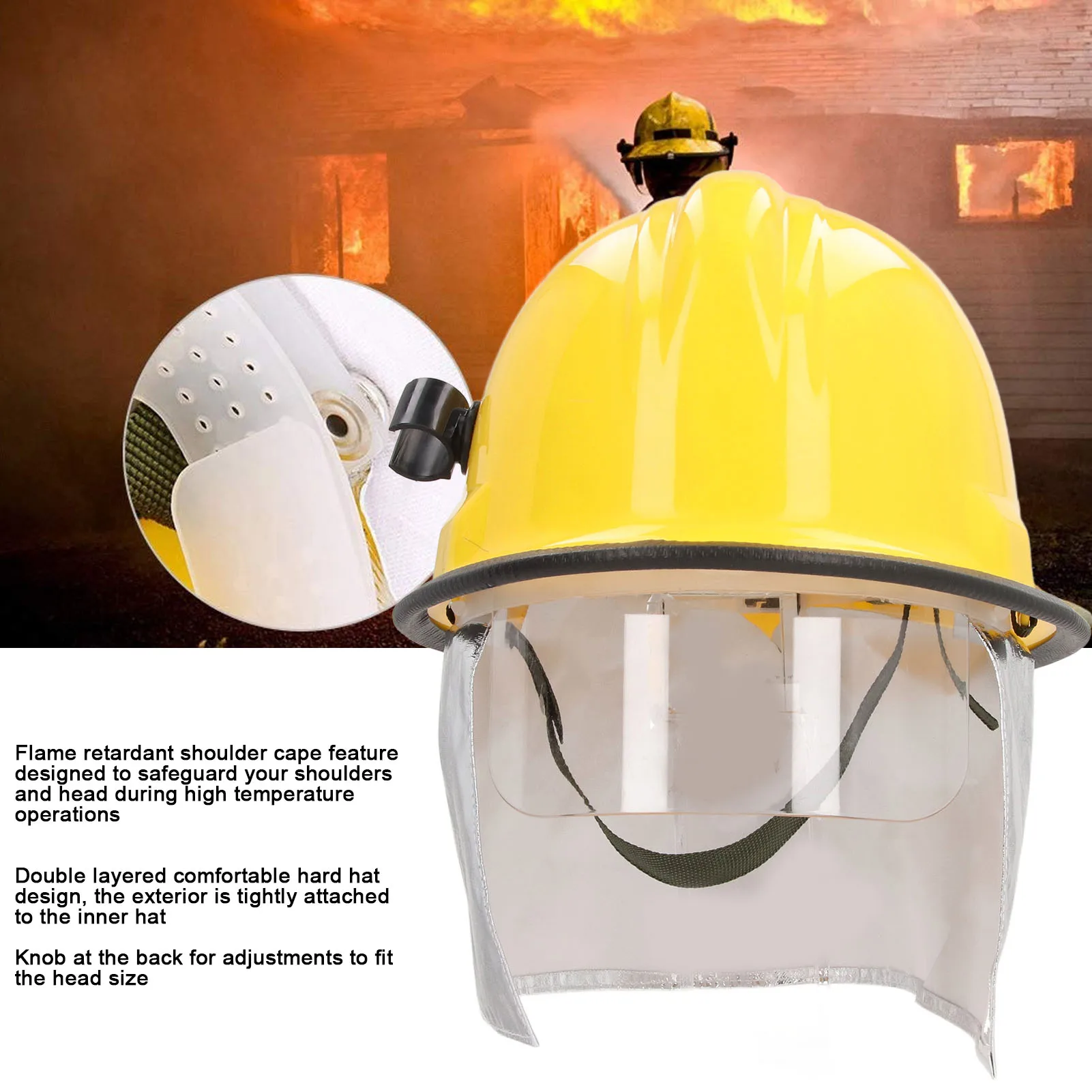 

ZK30 Firefighter Hard Hat Double Layer Flame Retardant Fighter Head Protection Fireman Safety Helmet Anti Impact