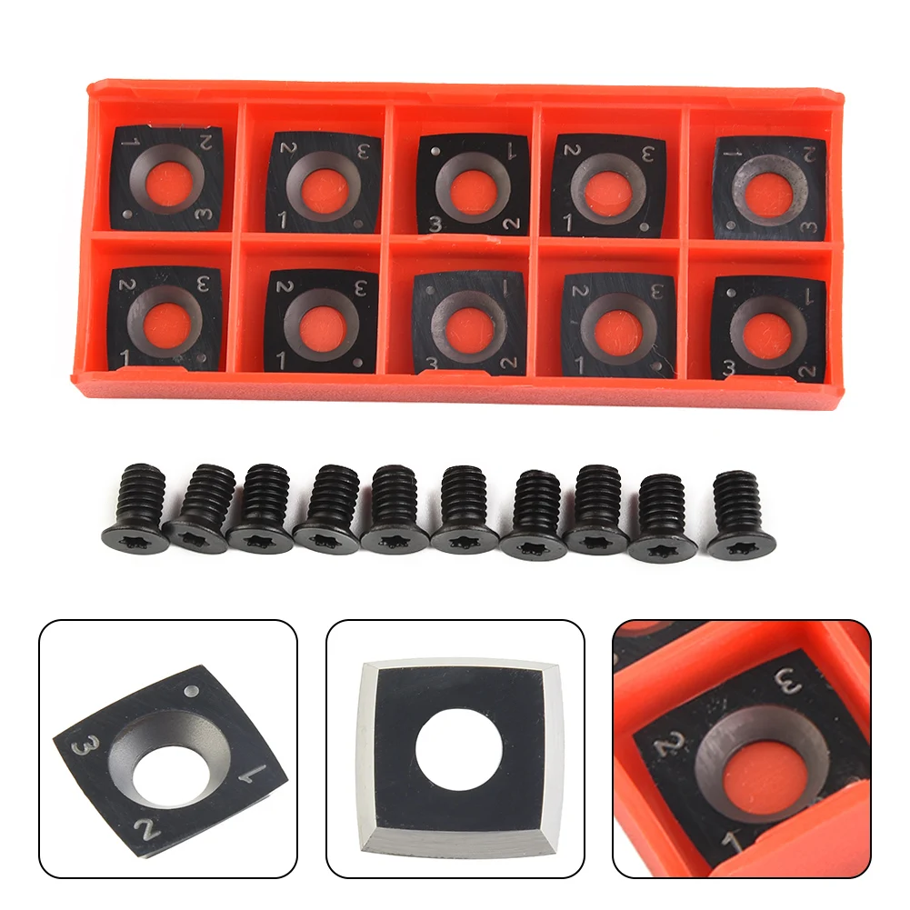 15mm Square Tungsten Carbide Inserts Cutters 15 X15 X2.5-R150 15*15*2.5mm R150 With 10pcs Screws Wood Lathe Turning Tools