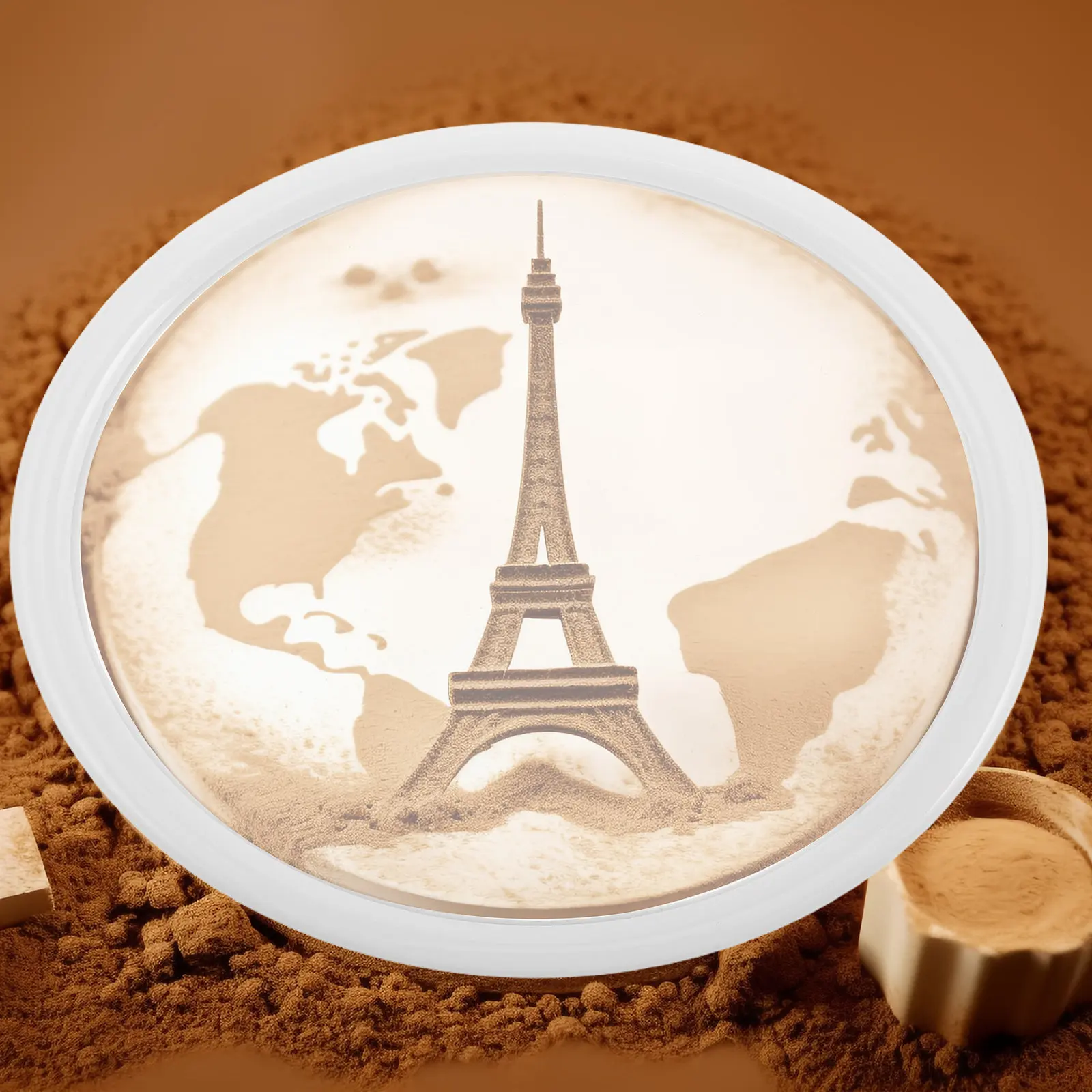 7 Inch Round Glass Sand Painting Frame Creative Circular Sand Art Decor for Home Office Study DIY Assembly Tranquil Flow