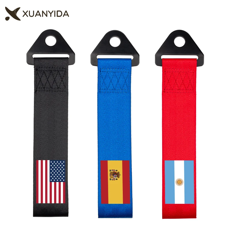 Car Tow Strap National Flag Printing Towing Strap High-Strength Tow Rope Trailer Straps For BMW Audi All Kinds Of Cars Towing