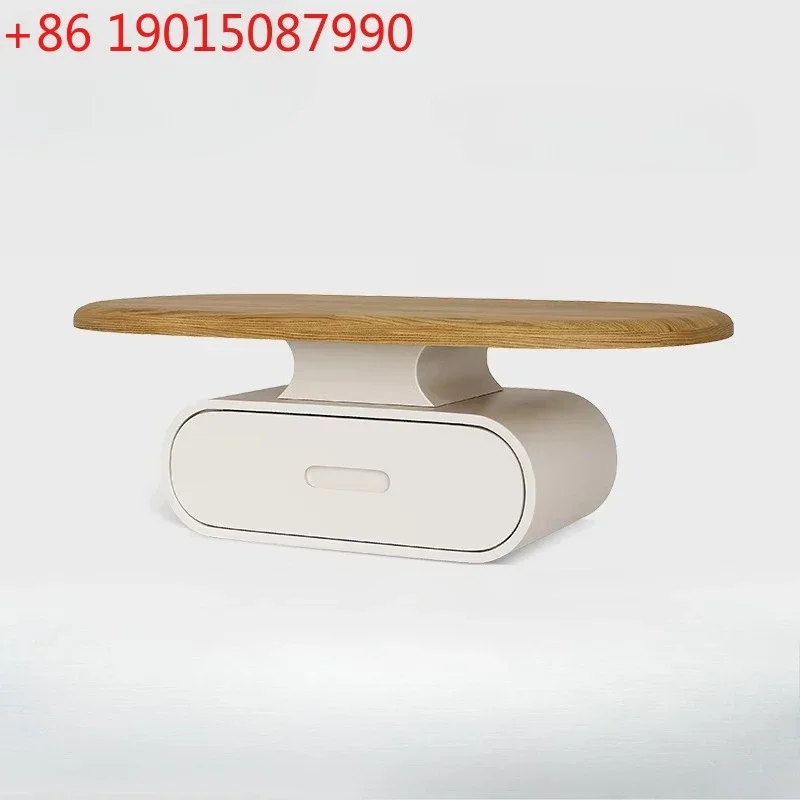 N Nordic Small Apartment Oval Household Coffee Table Log Style Design Sofa Table Coffee Table
