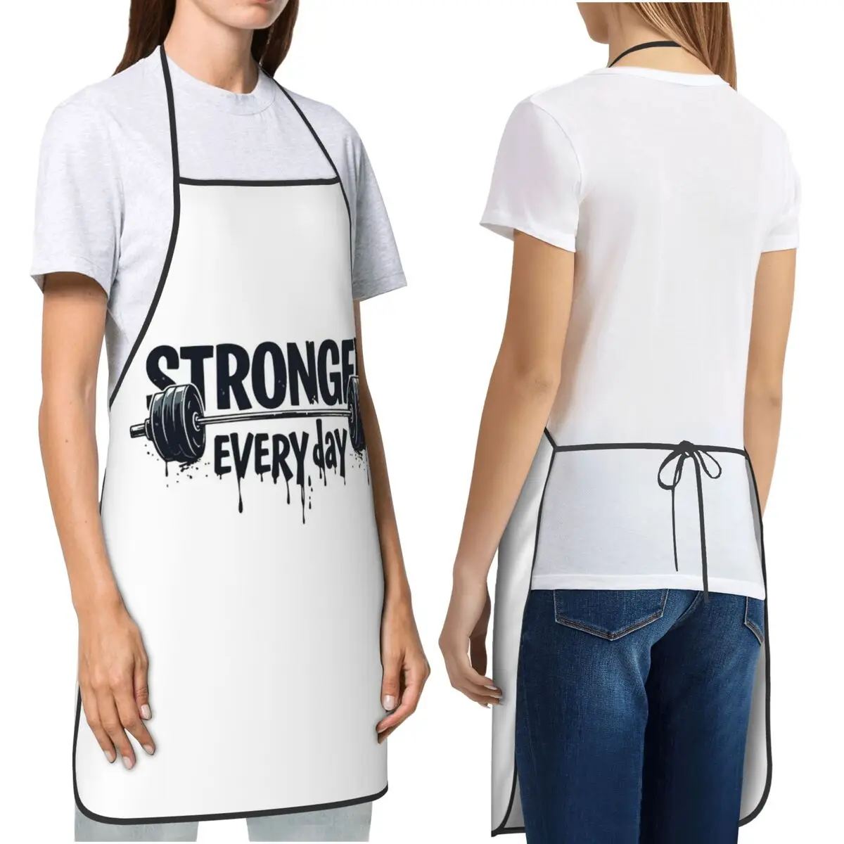 Gym Sport Bodybuilding Workout Motivational Quote Apron Chef Cooking Baking Tablier Bib Kitchen Cleaning Pinafore for Women Men