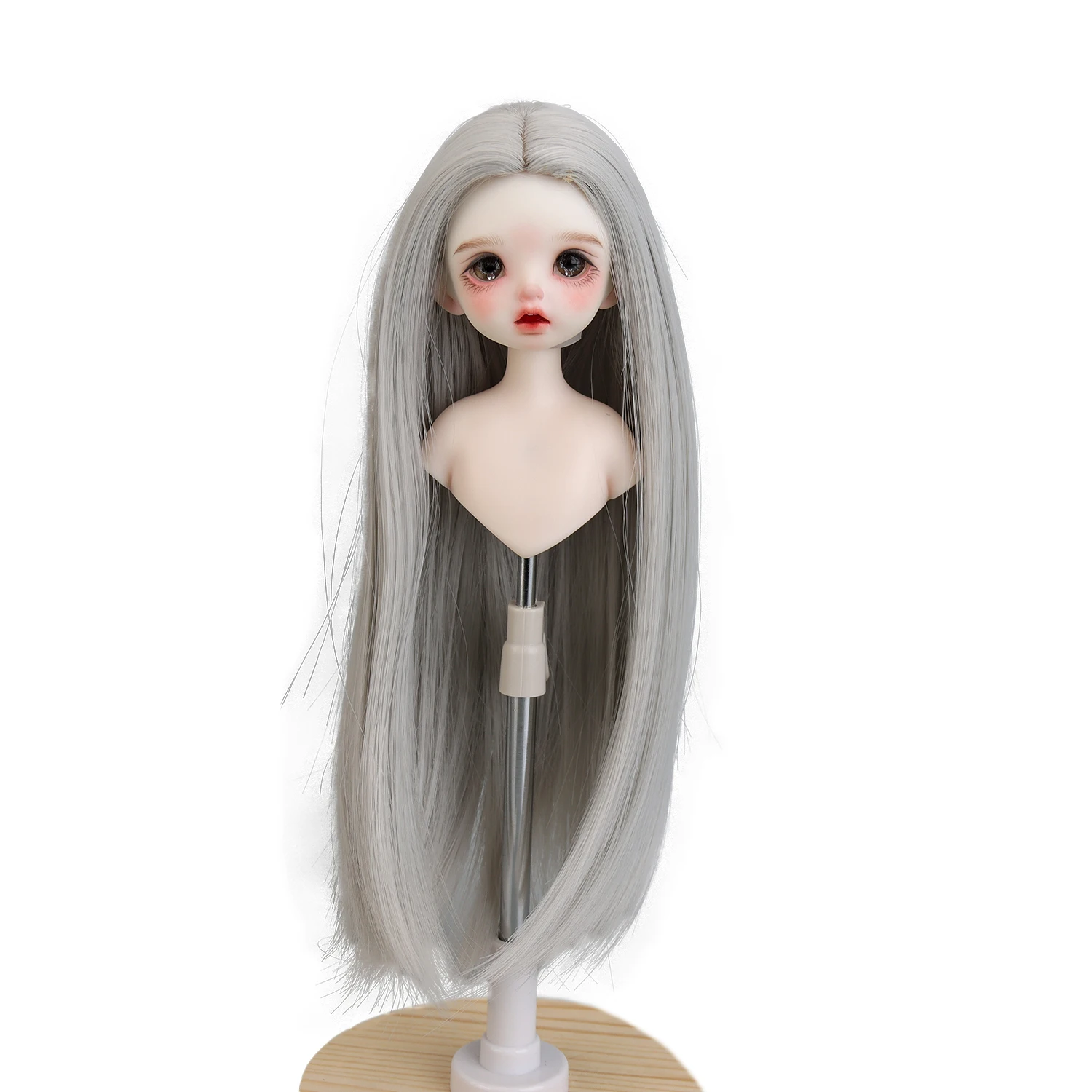 

Free Shipping 1/6 BJD Doll Hair Sliver Gray Color Long Straight For 6-7'' Wigs MSD Doll