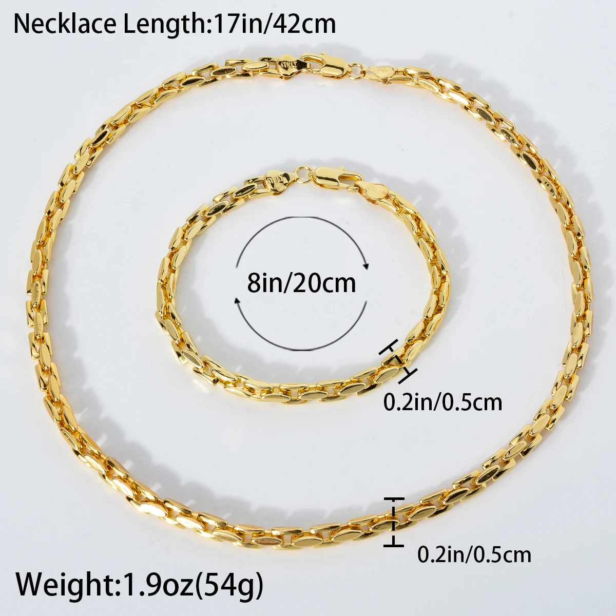 Hiphop Punk Curb Cuban Link Chain Sets for Women Man Statement Gold Color Copper Necklace Bracelet Luxurious Wedding Jewelry