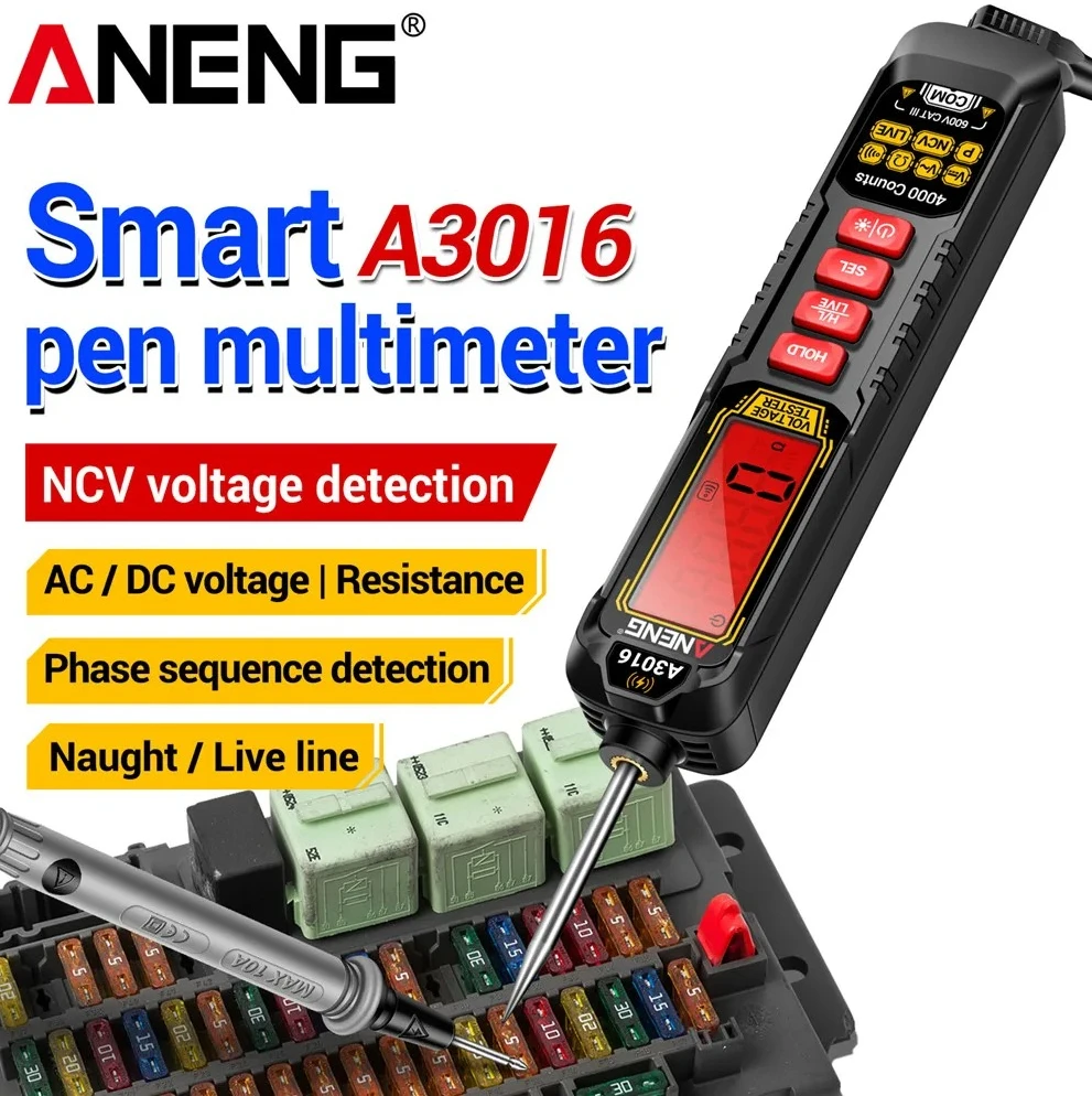 

ANENG A3016 Mini Smart Pen Multimeter Digital AC/DC Voltage NCV Voltage Induction Backlight Car Diagnostic Probe Detector Pen