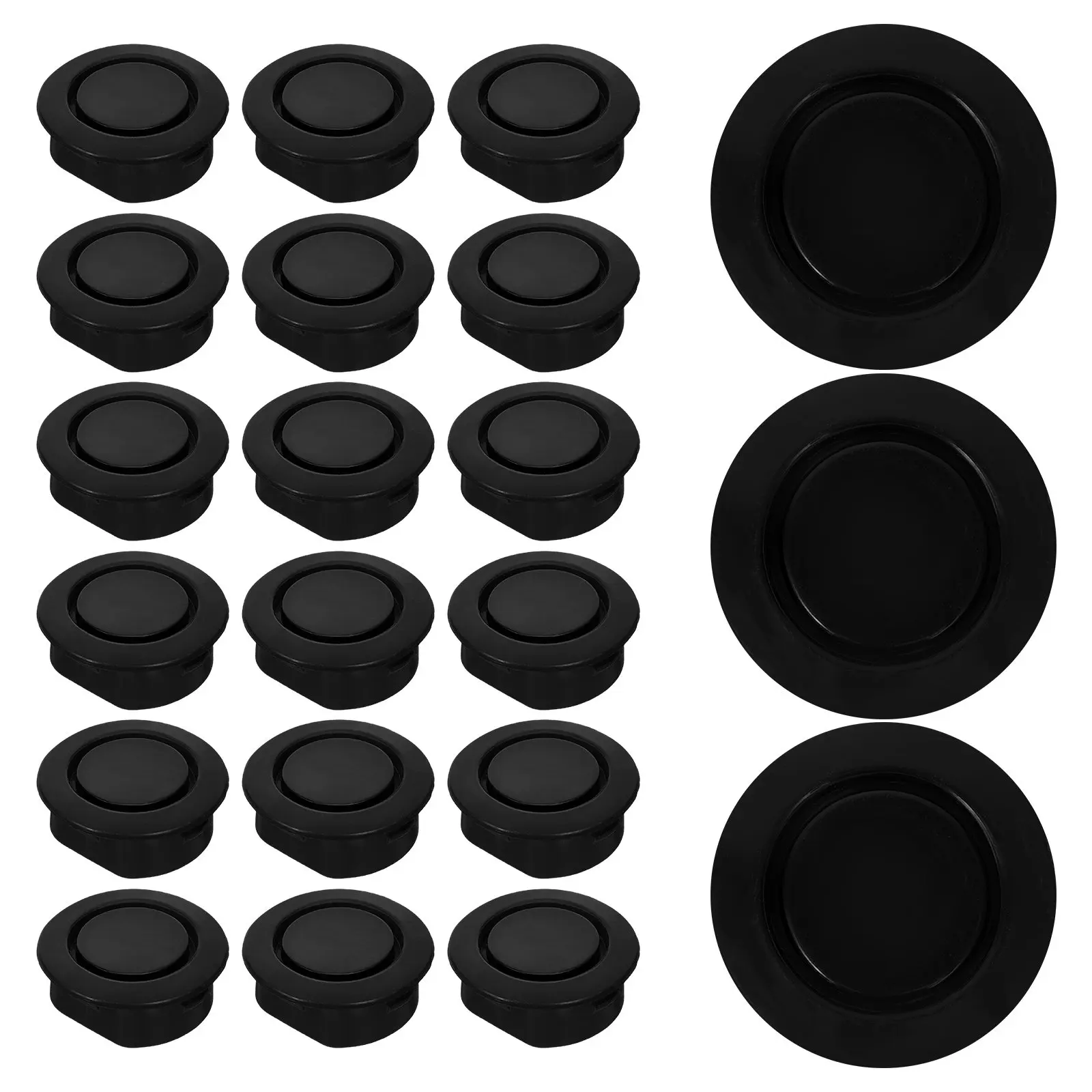 

24Pcs Automotive Plastic Radar Hole Covers Auto Bumper Hole Plugs Black Front Rear Bumper Caps Dust Dirt Protection
