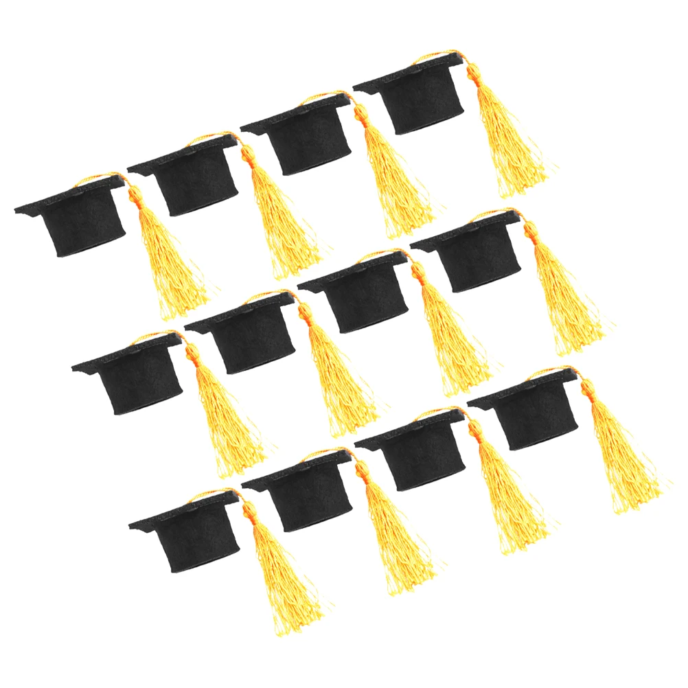 

12pcs Mini Graduation Cap Bottle Hat Decoration Blue Tassel Bottle Cover Party Supplies Photo Props Beverage