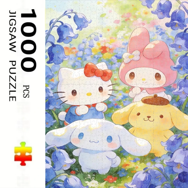 500/1000/1200/2000 Pcs Jigsaw Puzzle Sanrio Characters Challenging Brain Teaser Family Game Home Decor Birthday Gift Toys