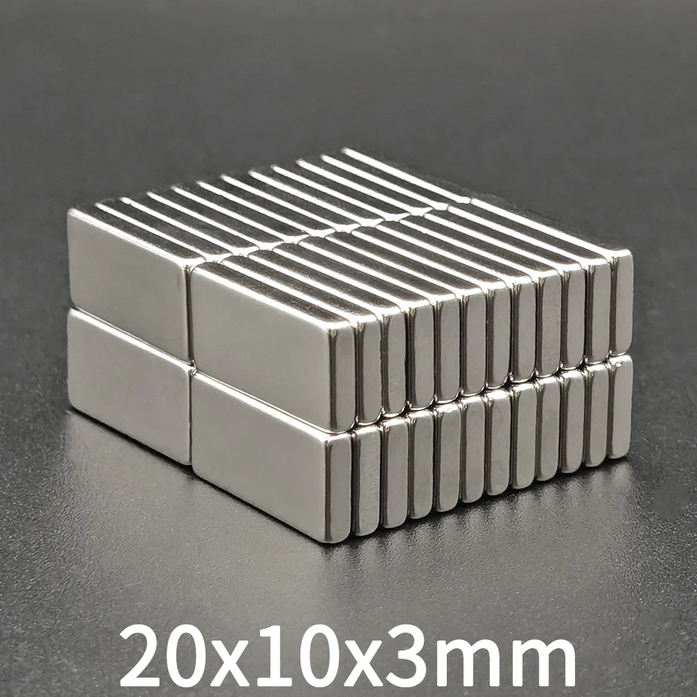 10/20Pcs 20x10x3mm Block Rectangular Magnet 20mm X 10mm X 3mm Super Powerful Strong Magnetic Permanent 20*10*3 for Fridge, DIY