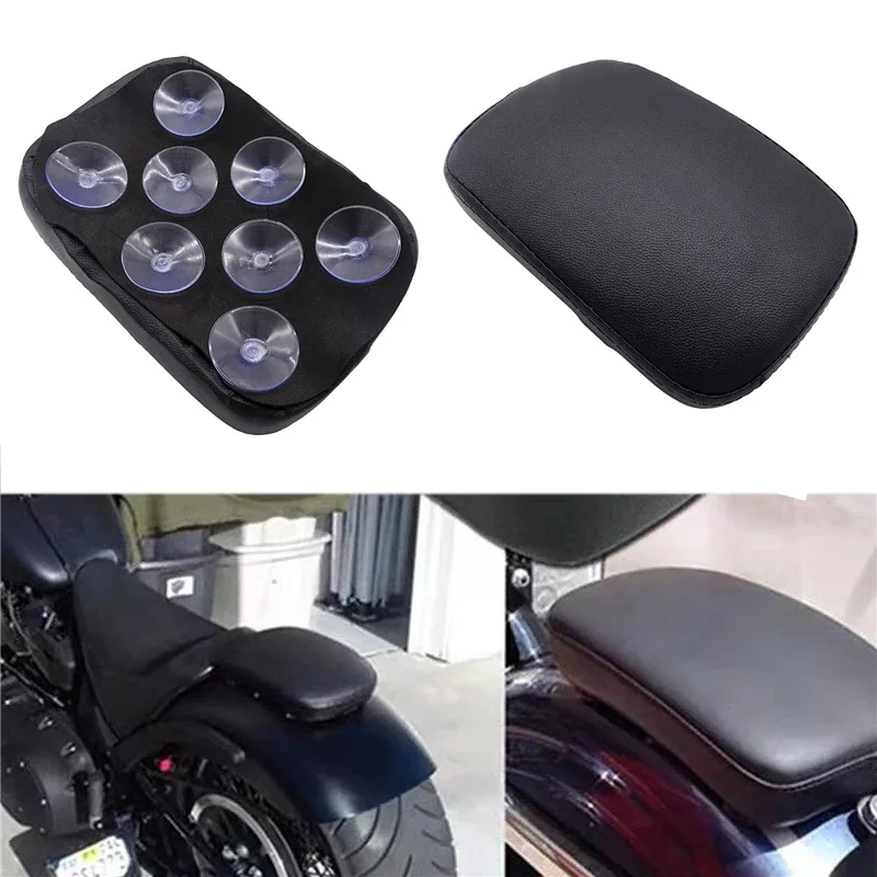 Motorcycle Pillion Rear Passenger Cushion Seat Pad Suction Cups For Harley Dyna Sportster Softail Bobber Chopper