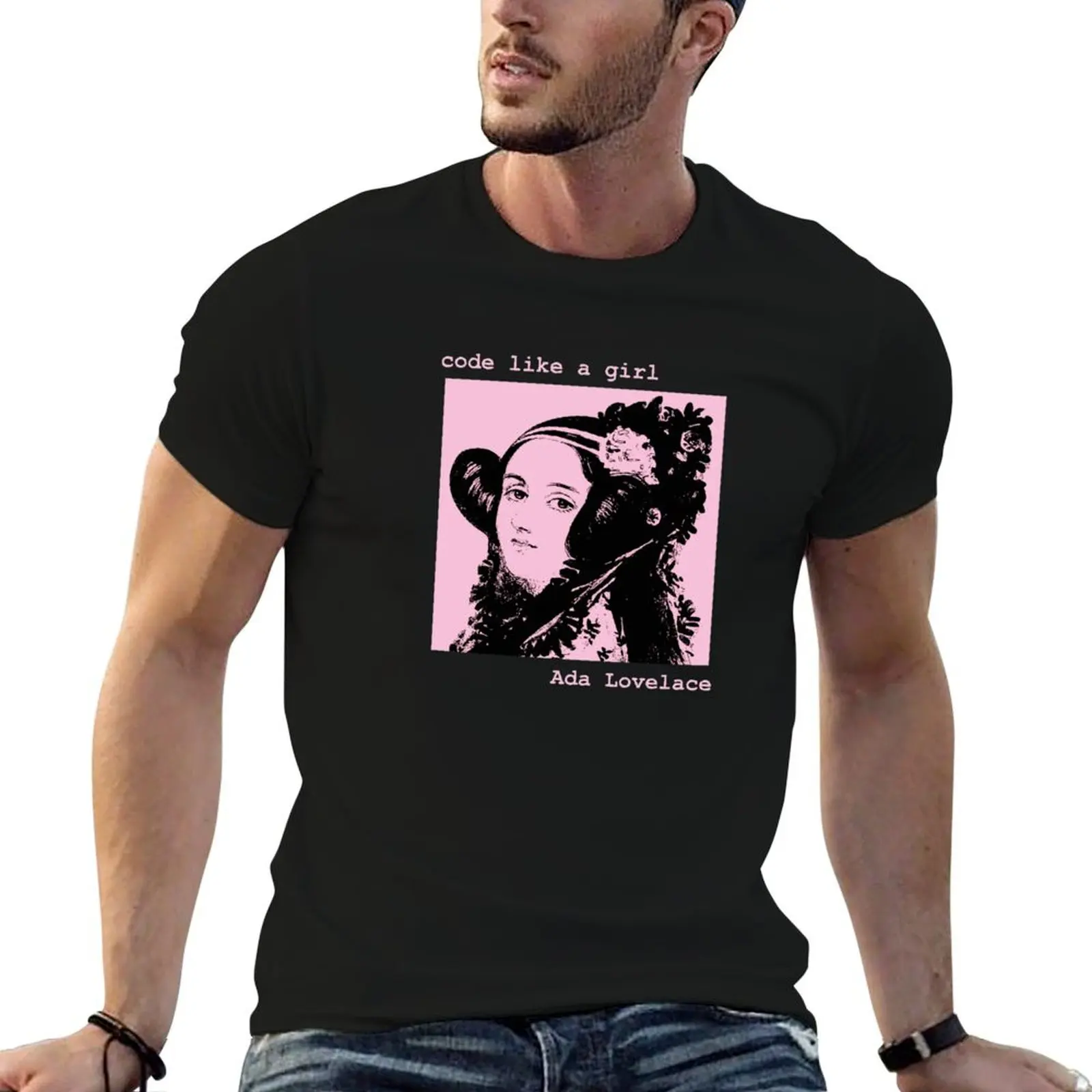 Ada Lovelace - Code like a girl - Programmer (for black t-shrit) T-Shirt for a boy baggy shirts heavyweight t shirts for men