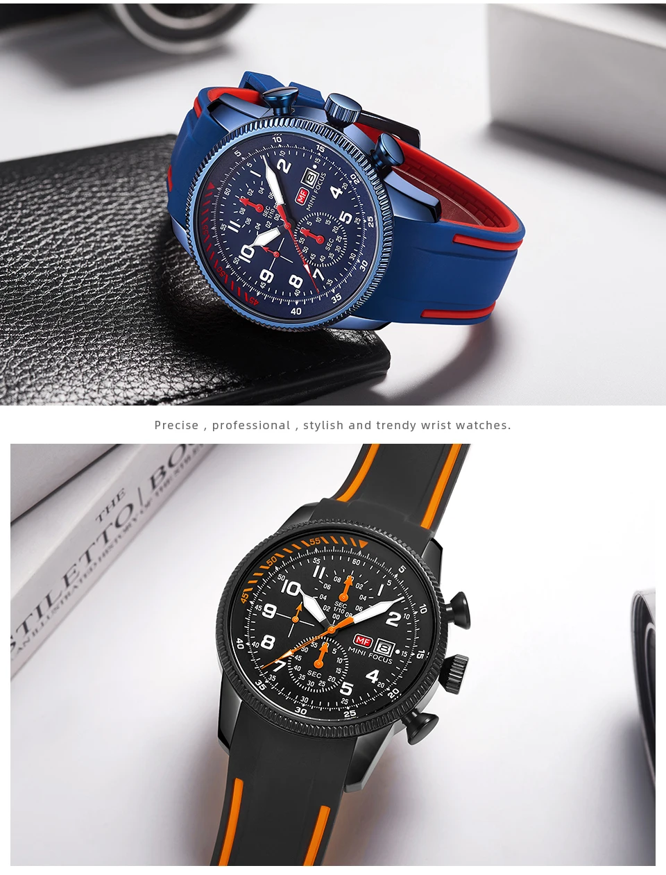 MINI FOCUS Electronic Quartz Mens Watches Auto Date Wristwatch Water Resistant Clock Gift for Men Relogio Masculino 0379G