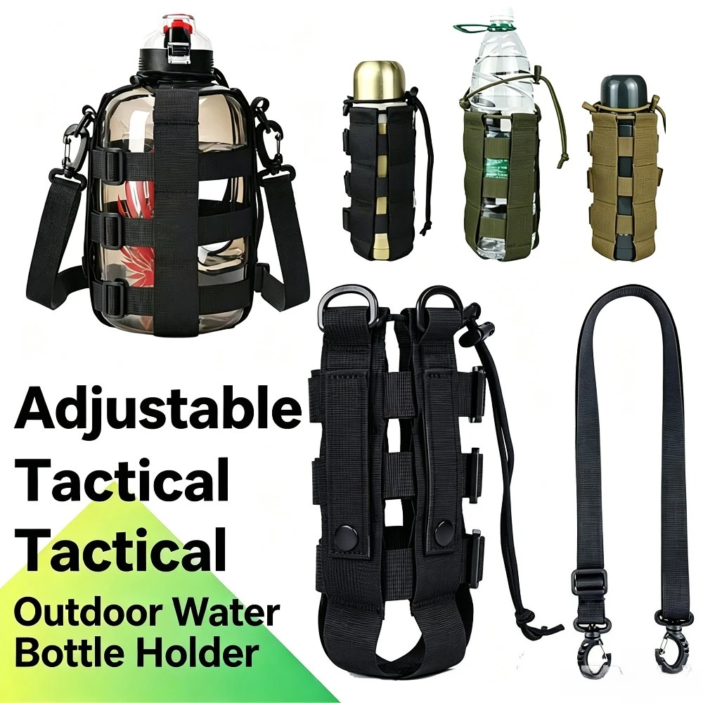 Molle Tactical Water Bottle Holder Pouch for 20oz-53oz Bottles,Durable Material,Multi Carry Ways, Outdoor Sports Kettle Carrier