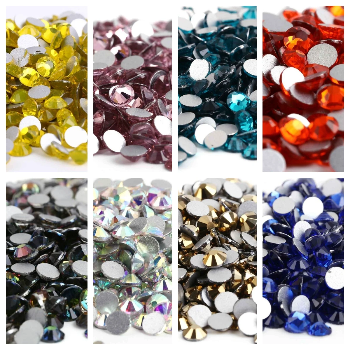 

Bulk Big 14400pcs ss3-ss20 Mix size Crystal AB Flatback Nail art Rhinestone Crystal Non Hotfix 3D Nail Art Decoration glitter