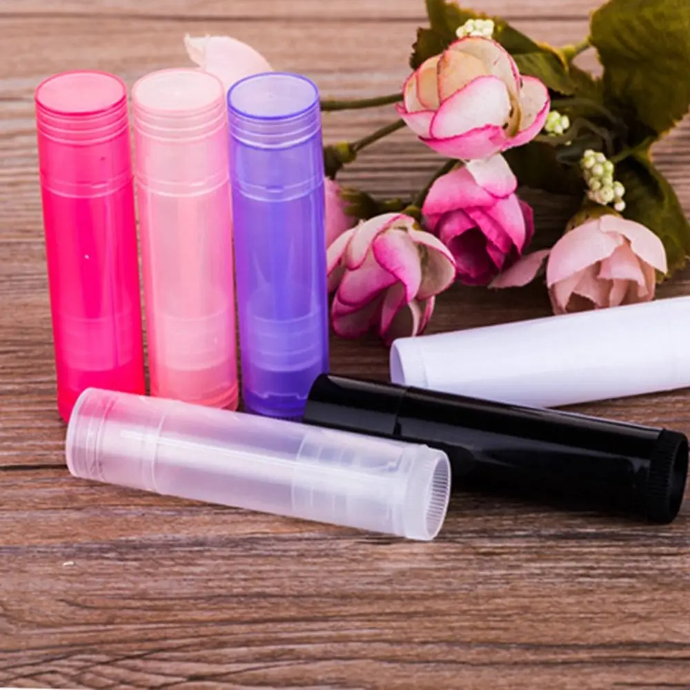 Viales portátiles recargables, tubo de lápiz labial transparente, contenedores de cosméticos vacíos DIY, contenedor de bálsamo labial plano multifuncional