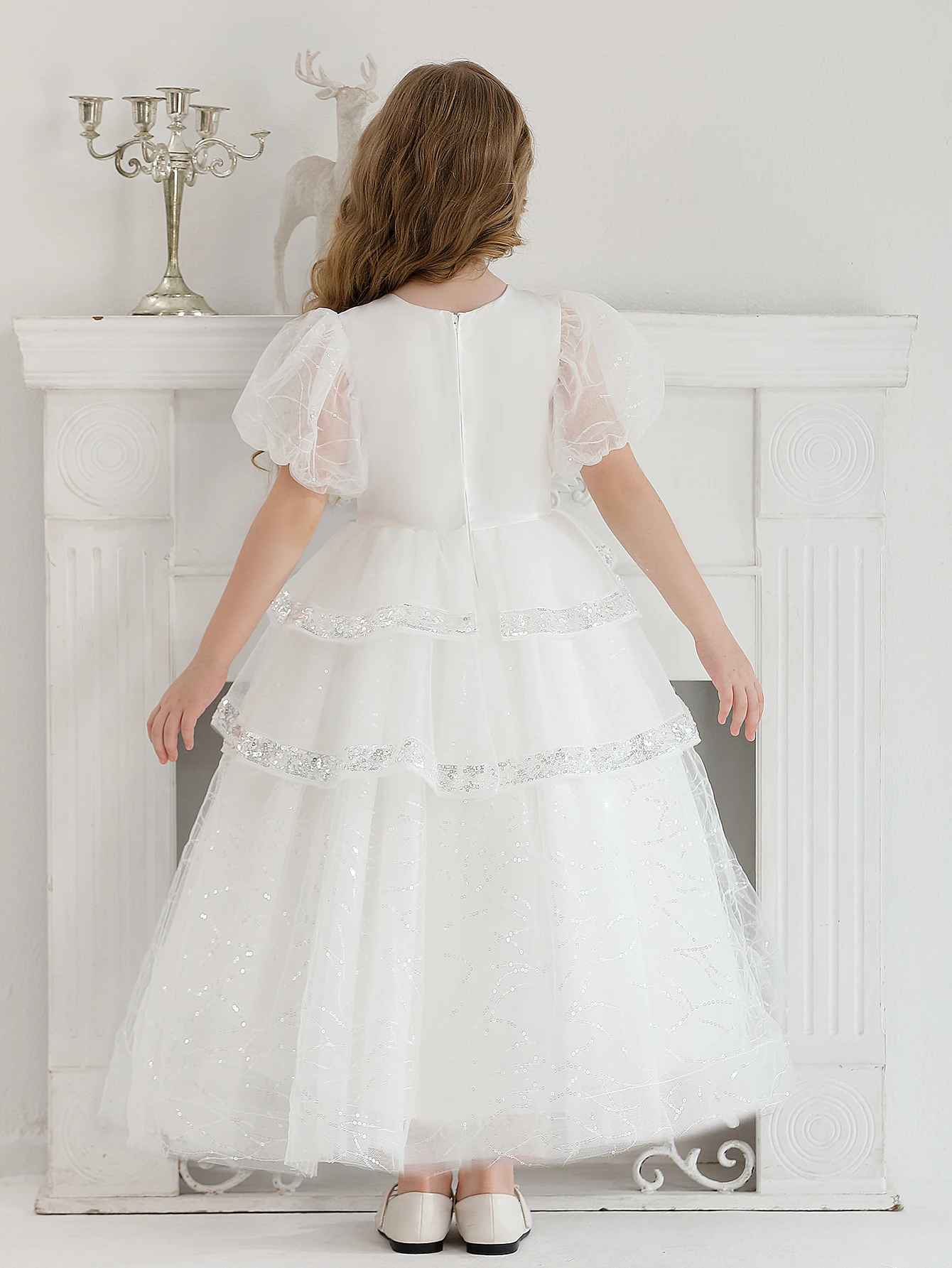 Wedding Flower Girl Birthday White Dress High End Embroidered Wedding Dress Small Dress Girl Dress Children's Clothing
