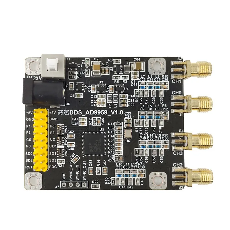 For AD9959 Module, Four-channel 200M High-speed DDS Module, Multiple RF Signal Generator SPI Communication