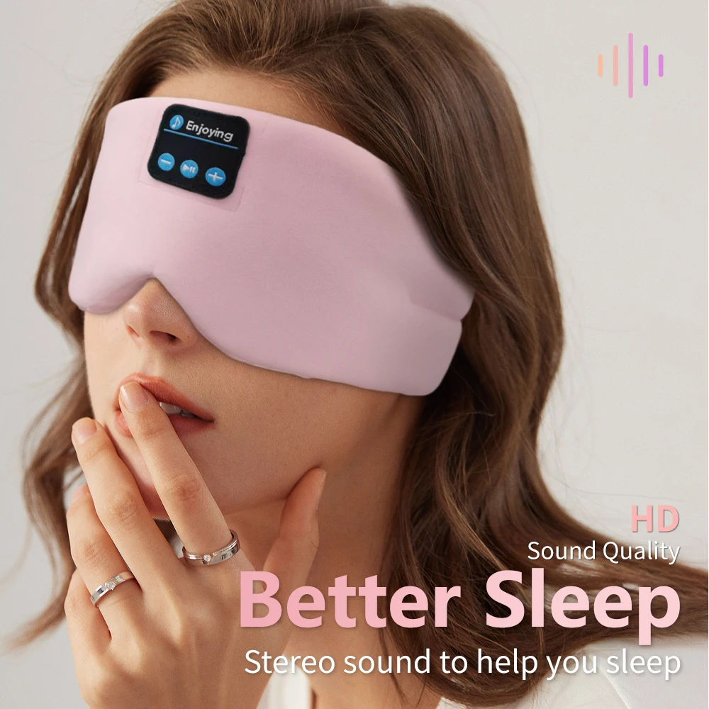 Soft Sleeping Headphones With Bluetooth Comfortable blackout Wireless Eye Mask 5 Colors Bluetooth Sleep Mask For Better Sleep