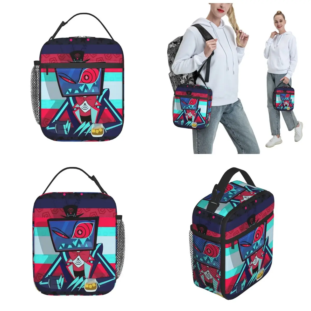 Vox Hazbined معزول أكياس الغداء حقيبة للحفاظ على البرودة وجبة الحاويات كبيرة حمل علب الاغذية بينتو الحقيبة السفر المدرسي