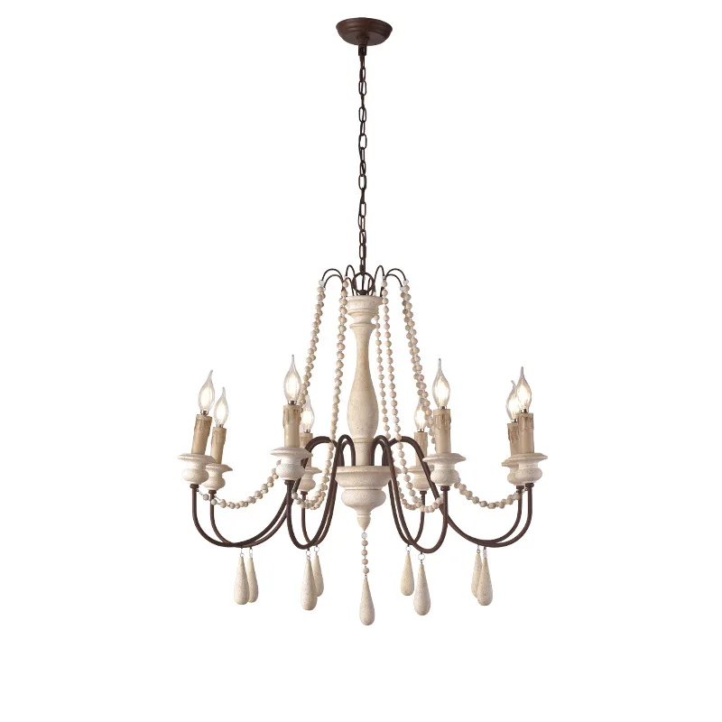 

Creative American country French pastoral wood chandelier, living room dining room bedroom clothing store bed and breakfast