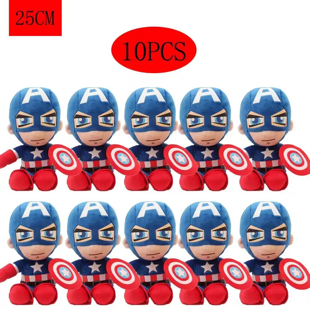 10pcs 25-30cm Man Spidermaned Plush Toys Movie Dolls Marvel Avengers Soft Stuffed Hero Captain America Iron Christmas  fans gift