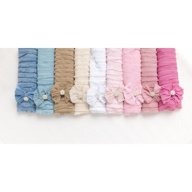 مجموعة دعامات صور لحديثي الولادة - قماط وعصابة رأس متماسكة قابلة للتمدد، لفافة مكشكشة قابلة للتنفس مع فيونكة، تصوير لحديثي الولادة، نيويوبونز #2