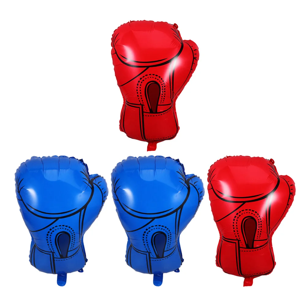 

4 Pcs Boxing Gloves Balloons Party Decorations Supplies Themed ' Aluminum Film Accessory Sport Equipment