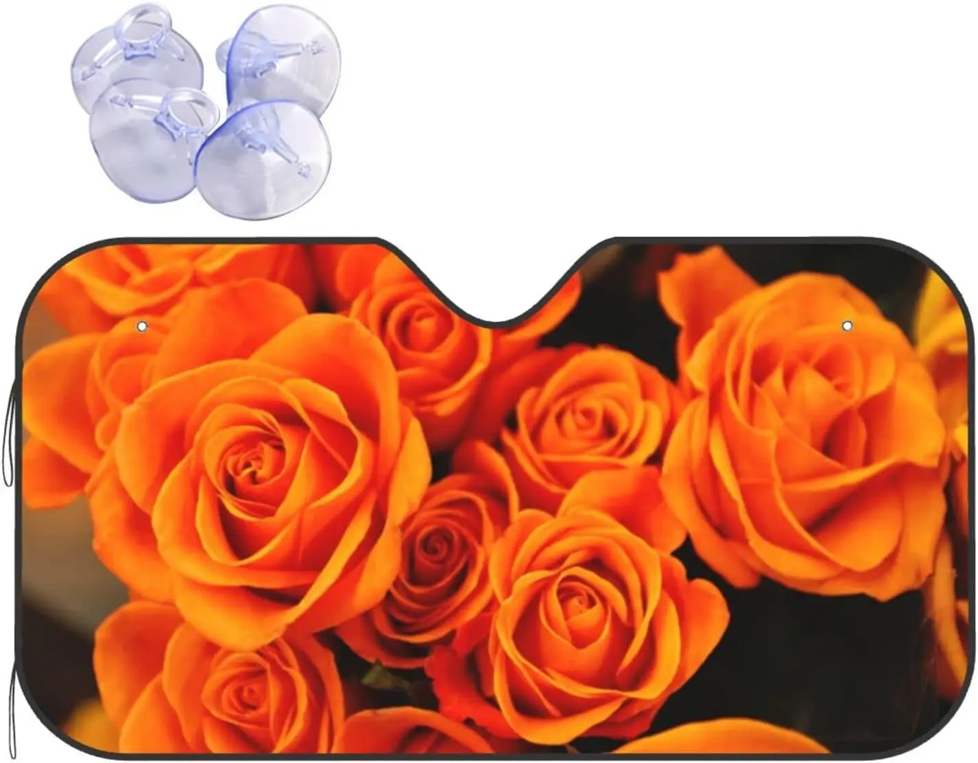 

Windshield Sun Shade,Funny Foldable Orange Petals Rose Car Sunshade,Shade Protector Blocks Uv Rays and Keeps Your Vehicle Cool,f