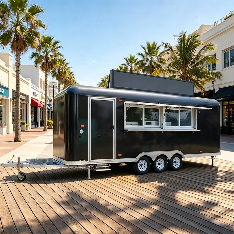 Customizable Commercial All Weather Insulated Food Truck Trailer With Heat & Cool System