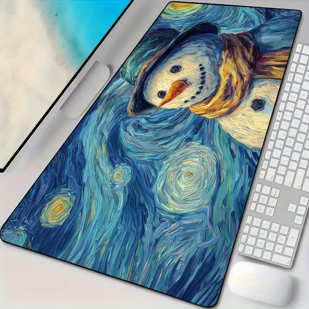 

Fantasy Art Snowman large Mouse Pad Desk Mat Non-Slip Durable office mouse mat gaming mats with Stitched Edge HD printing
