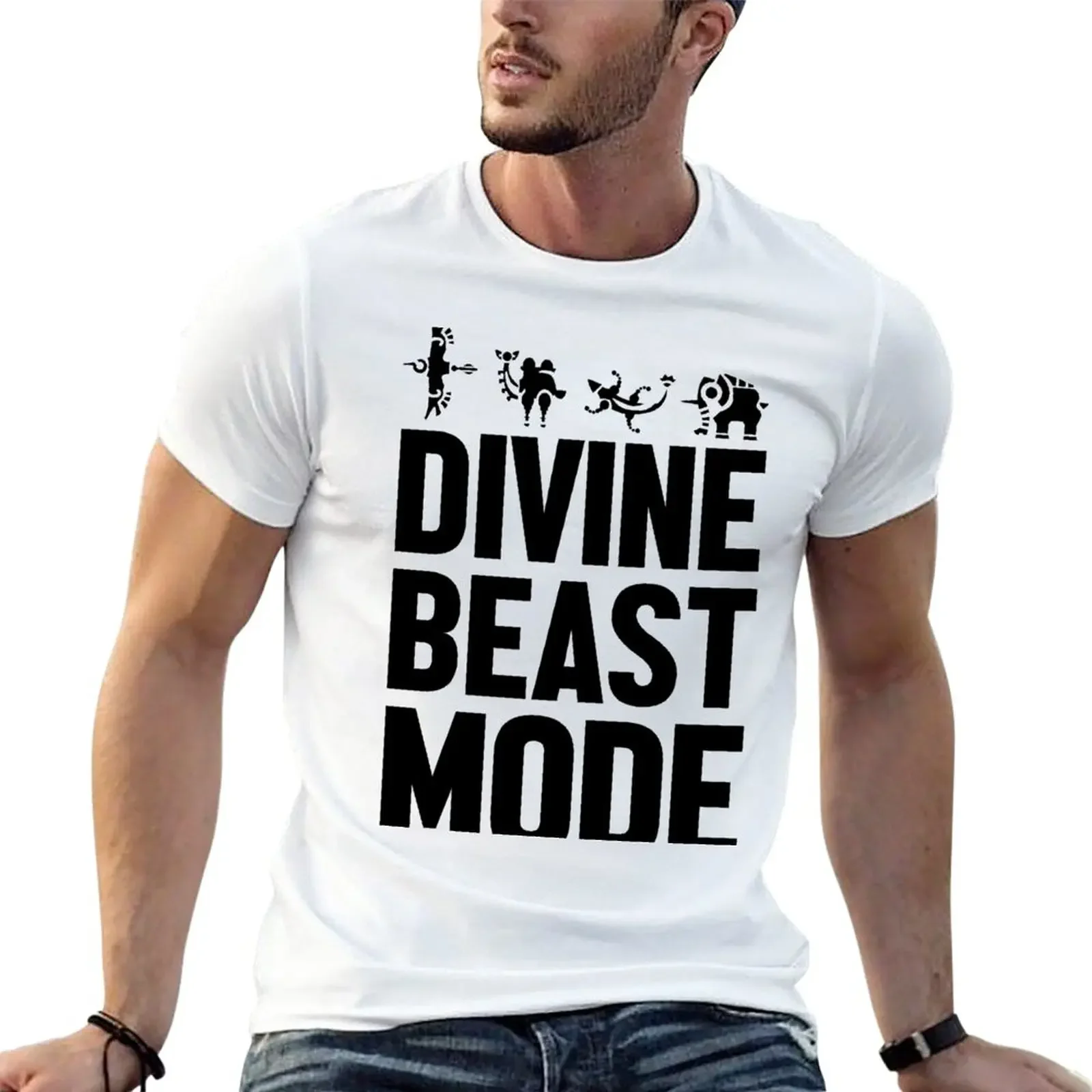 

Divine Beast Mode T-Shirt blanks summer top Aesthetic clothing Short sleeve tee men