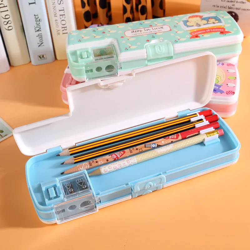 Imagem -03 - Multi Funcional Papelaria Box para Meninas Estudantes da Escola Smart Password Lock High Tech Pencil Case Mecanismo Bilayer Feminino