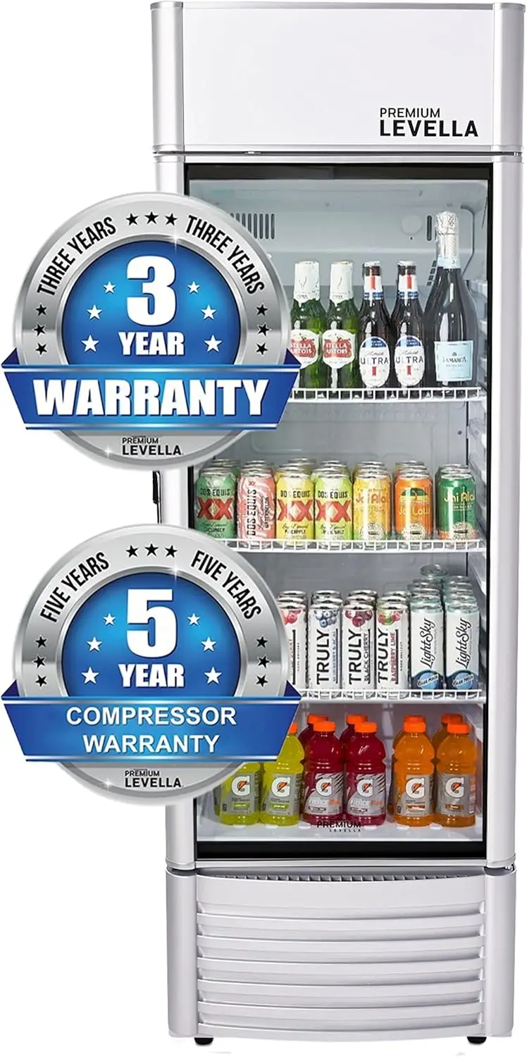 PRF65DX Glass Door Display Refrigerator 6.5 cu ft Commercial Beverage Cooler Merchandiser With Customizable Light