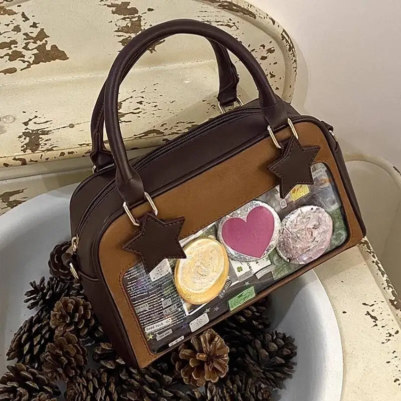 Streetwear Transparent All Match Ita Bags Sweet Y2k Aesthetic Star Women Shoulder Bag Design Fashion Handbags Crossbody