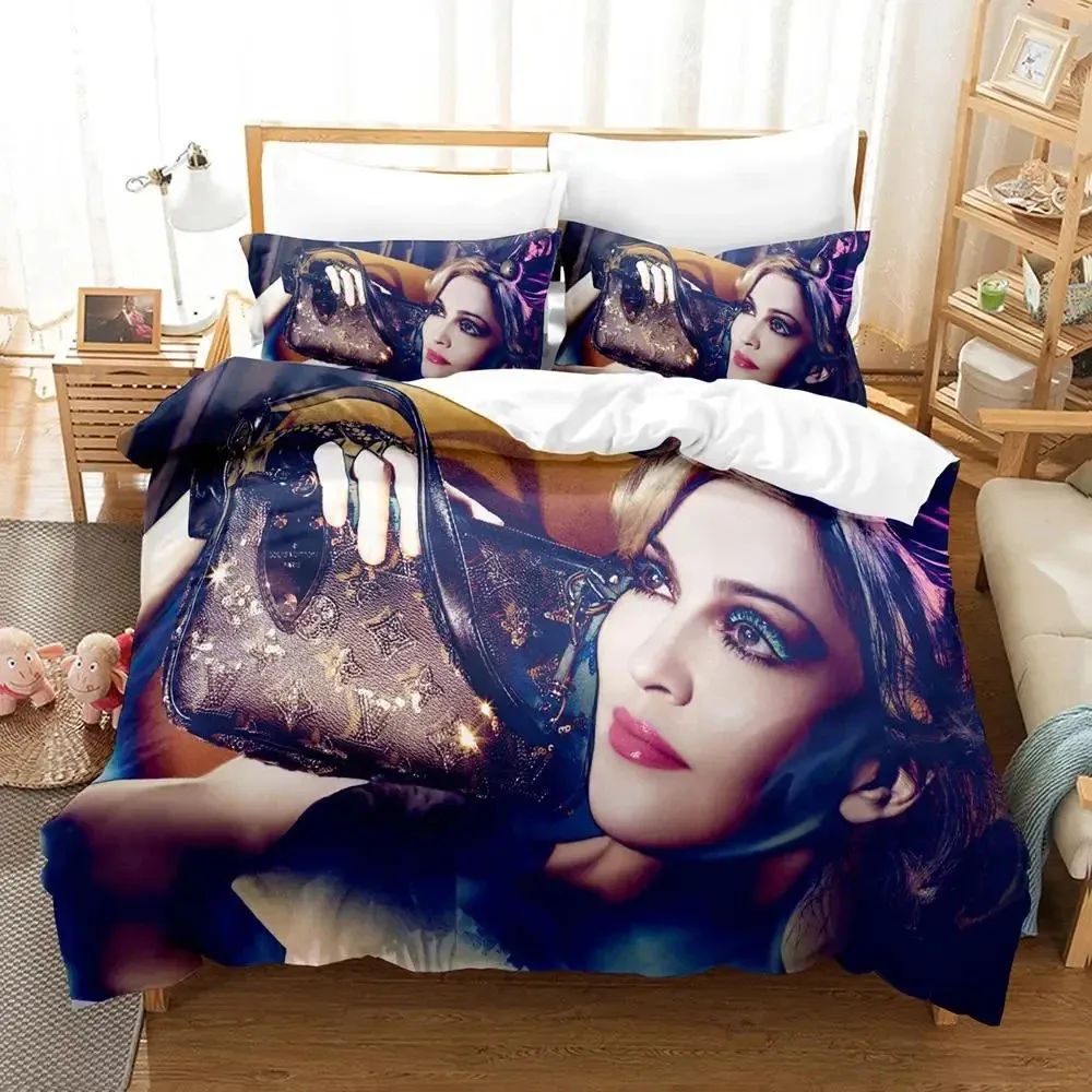 3PCS Single-sided Printed Bedding Set ,Comforter Madonna Duvet Bedding Cover Pillows Comfortable Bedspreads Queen Bedding Set