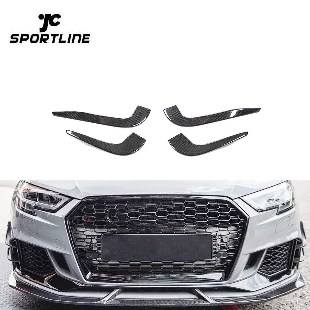 

Modify Luxury A3 8V Carbon Fiber Front Bumper Air Canards For Audi RS3 Sedan 4-Door 2017-2019