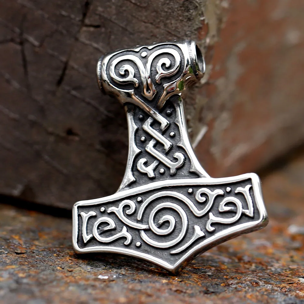 2023 New Style viking Vintage Nordic Thor Thor\'s Hammer Pendant For Men Stainless Steel Necklace Jewelry for gift free shipping