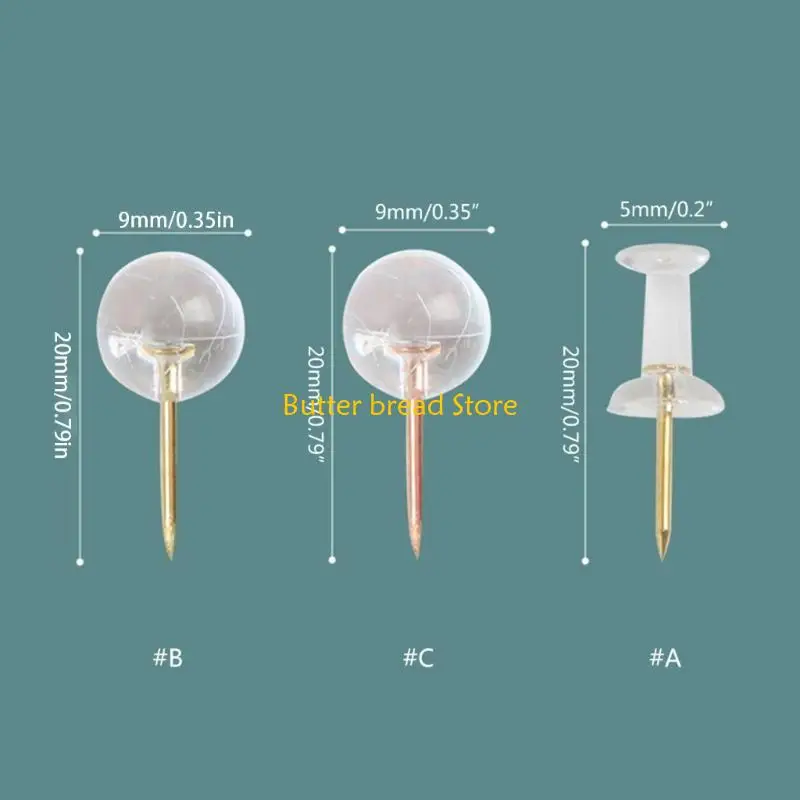 W89C 50/100pcs I-Shape Pins Pins Pins Ball Pushpin Map Pin na tablicę biuletynową