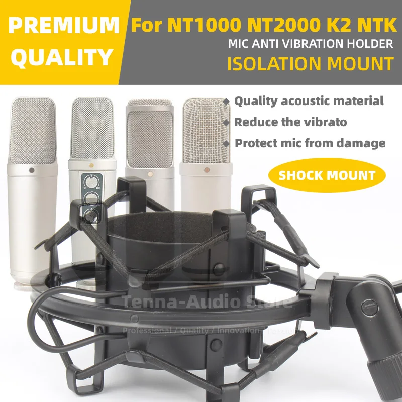 SnapVox Compatible With RODE NT 1000 2000 NT1000 NT2000 K2 2 NTK Spider Microphone Shock Mount Holder Shockproof Mic Stand Clip