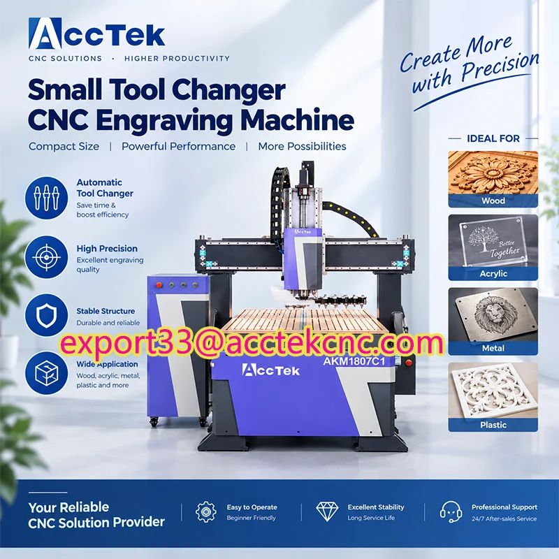 Small Automatic Tool Change ATC CNC Router Machine Wood Woodworking Machinery for Cabinet and Door Production