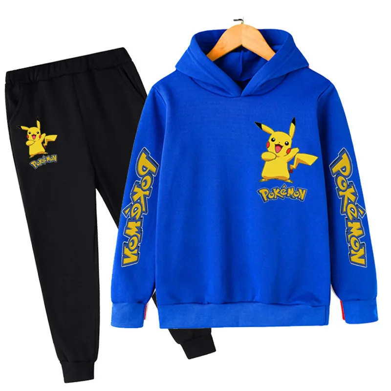 Baby Clothing Sets Children 4-14 Years Birthday Suit Boys Tracksuits Kids Brand Sport Suits Pikachu Hoodies Tops +Pants 2pcs Set