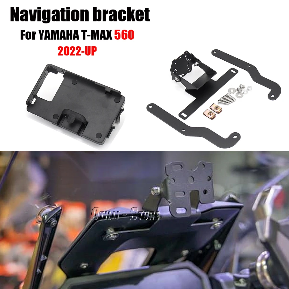 

New Motorcycle Stand Holder Phone Mobile Phone GPS Plate Bracket For Yamaha TMAX560 TMAX T-max 560 T-MAX560 T-MAX 560 2022 2023