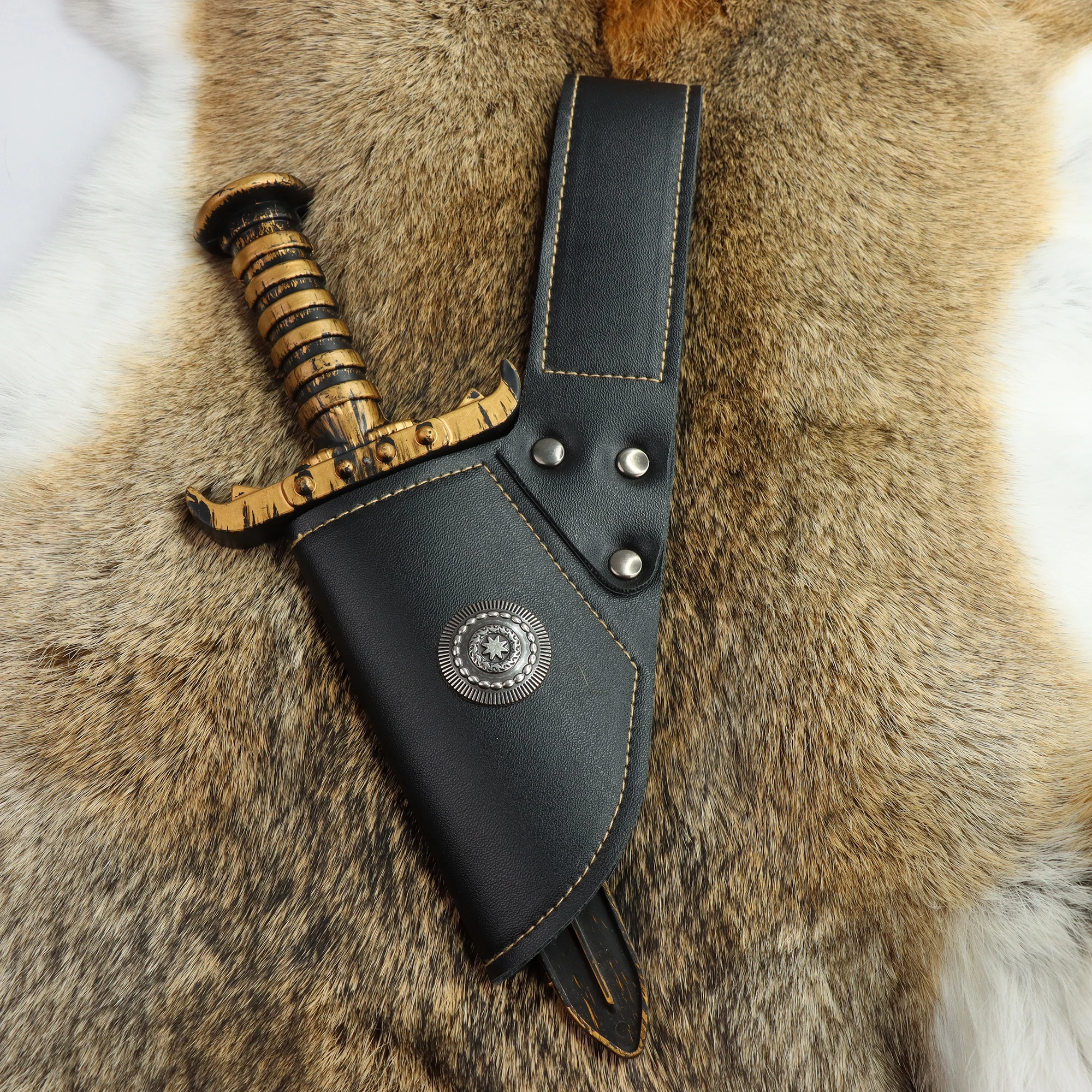 Medieval Faux Leather Knight Sword Scabbard Viking Knight Leather Knife Holder Halloween Cosplay LARP Accessories