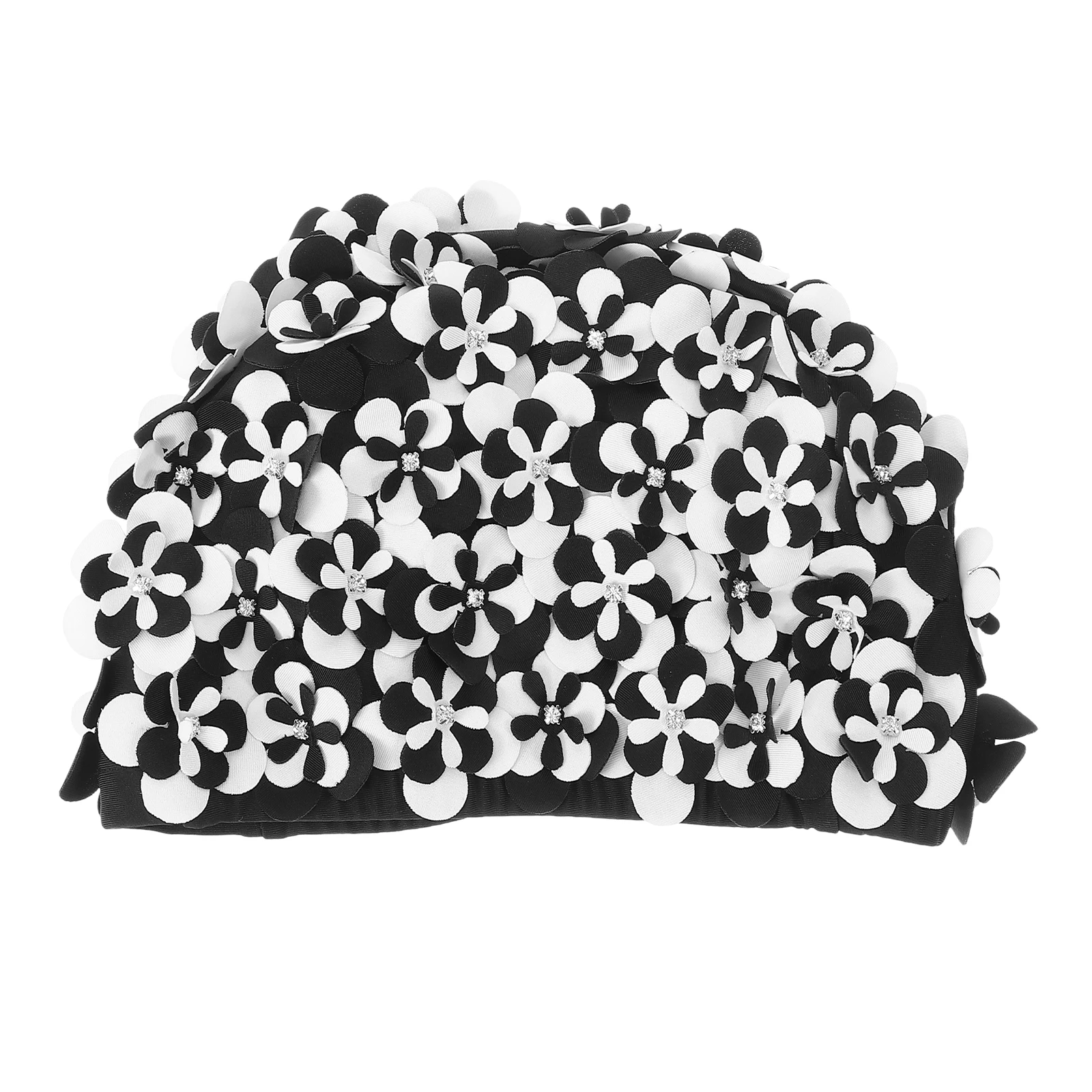 قبعة سباحة مقاومة للماء على شكل زهور للنساء، قبعة سباحة لحماية الشعر الطويل، قبعات سباحة مريحة مقاومة للاهتراء للاستخدام في الهواء الطلق #2