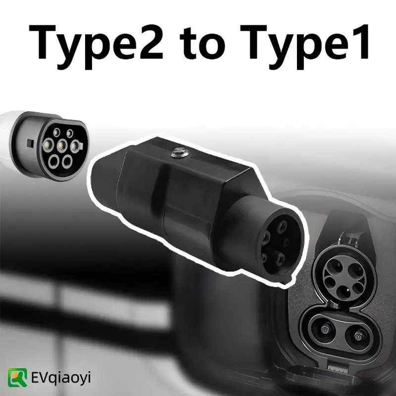 

Type 2 to Type 1 EV Charger Adapter 32A/7kW IEC62196 Standard Specifically Designed for SAE J1772-Equipped Electric Vehicl