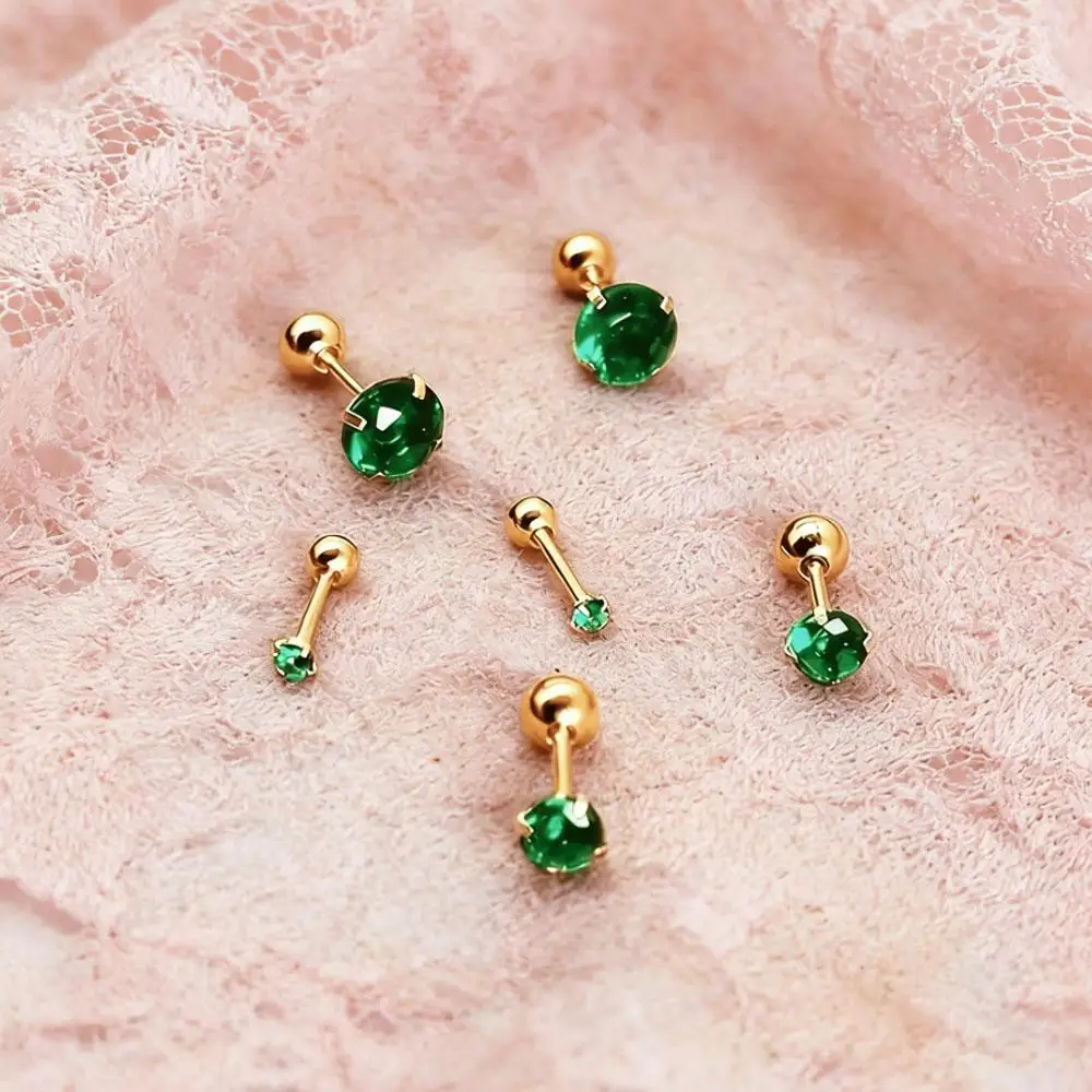 1/3Pairs of 316L Stainless Steel Claw Shiny Cubic Zirconia Ear Bone Studs Easy And Elegant Suitable for Daily Wear And Parties