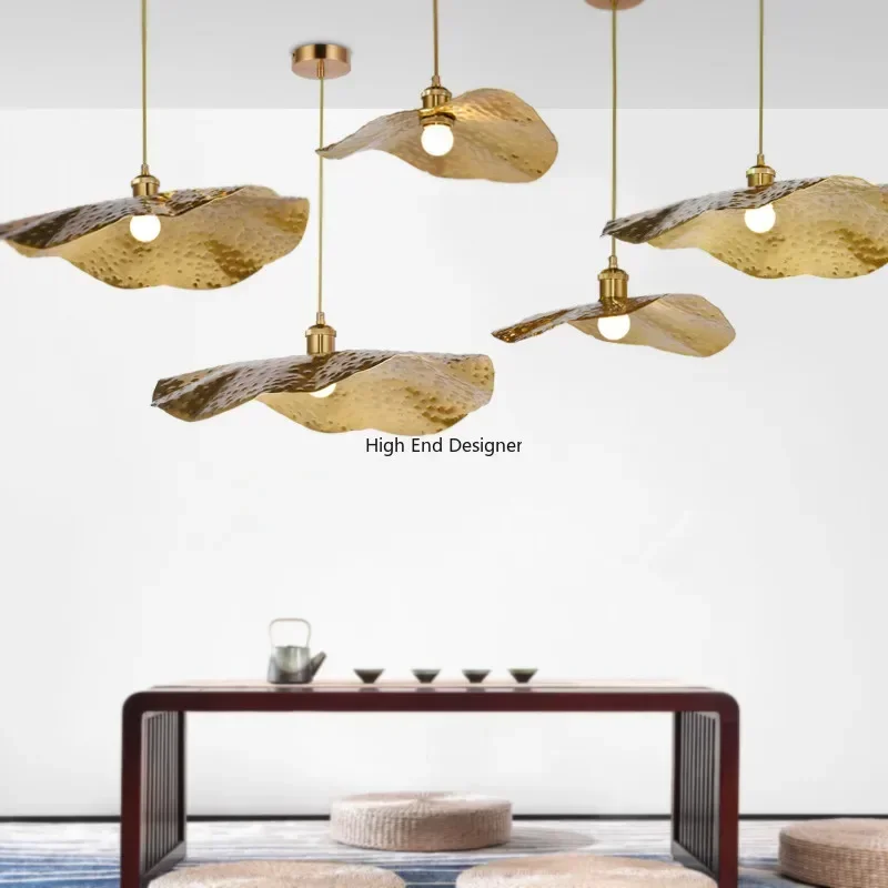 

Nordic Creative Lotus Leaf LED Chandelier Hotel Coffee Shop Living Room Bedroom Pendant Lights Modern Home Interior Decoration