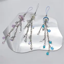 Ocean Style Jellyfish Phone Pendant Phone Charm Seashell Y2K Phone Lanyard with Star Handmade Beaded Phone Chain Bag Keychain